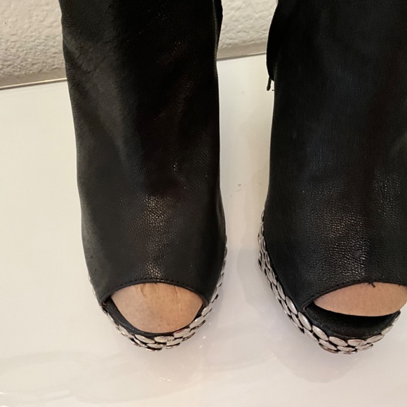 JEFFERY CAMPBELL HAVANA LAST WEDGE STUDDED PEEP TOE BOOTE 7.5 ♥️😍 - Picture 9 of 16